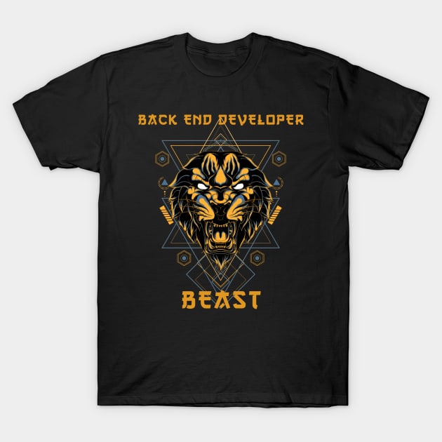 Back End Developer Beast T-Shirt by Cyber Club Tees